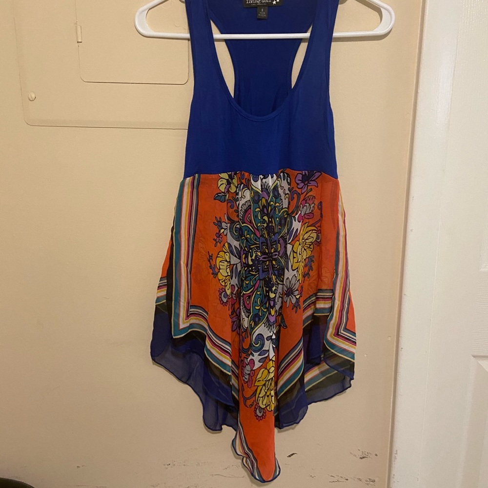 Living Doll Royal Blue Racerback W/ Sheer Bottom